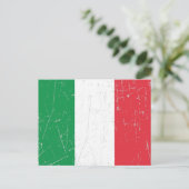 擦り傷のあるイタリアン旗 ポストカード (スタンド正面)