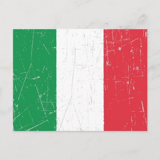 擦り傷のあるイタリアン旗 ポストカード (正面)