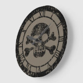 擦り切れたなどくろ印 ラージ壁時計 (傾斜)