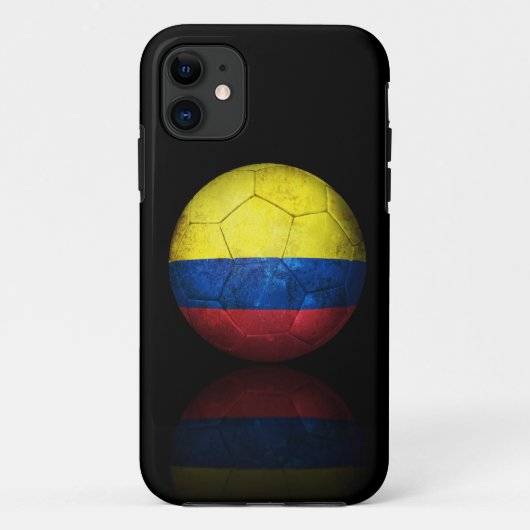 擦り切れたなコロンビアのフラグフットボールのサッカーボール Case-Mate iPhoneケース (裏面)