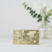 擦り切れたなペーパー世界地図 名刺 (スタンド正面)