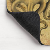 擦り切れたなヴィンテージのタコのイラストレーション マウスパッド (コーナー)