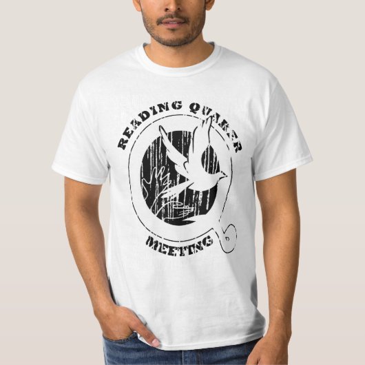 擦り切れたな読書クエーカー教徒の会合 Tシャツ (正面)