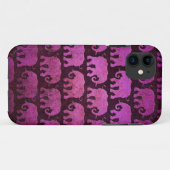 擦り切れたな象は紫色パターンのシルエットを描きます Case-Mate iPhoneケース (裏面(横))