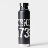 擦り切れたアウトとスクラッチ文字トレーニング247365白 ウォーターボトル (左面)