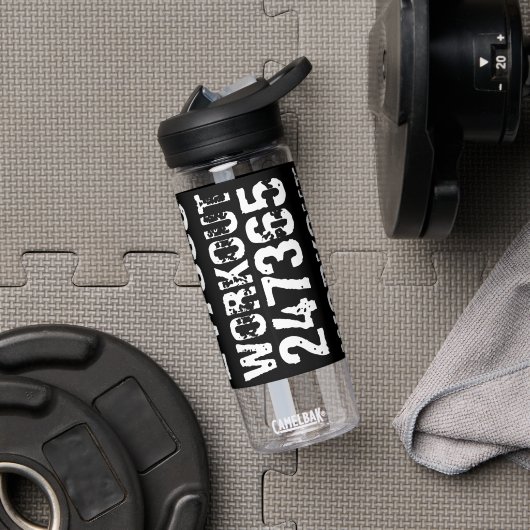 擦り切れたアウトとスクラッチ文字トレーニング247365白 ウォーターボトル (ジム)