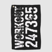 擦り切れたアウトとスクラッチ文字トレーニング247365白 ゴルフタオル (正面)