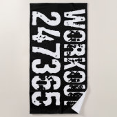 擦り切れたアウトとスクラッチ文字トレーニング247365白 ビーチタオル (正面)