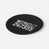 擦り切れたアウトとスクラッチ文字トレーニング247365白 ペーパープレート (アングル)