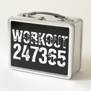 擦り切れたアウトとスクラッチ文字トレーニング247365白 メタルランチボックス
