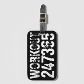 擦り切れたアウトとスクラッチ文字トレーニング247365白 ラゲッジタグ (正面縦)