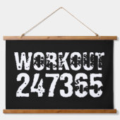 擦り切れたアウトとスクラッチ文字トレーニング247365白 吊り下げ型タペストリー (正面)