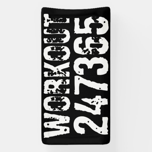 擦り切れたアウトとスクラッチ文字トレーニング247365白 横断幕 (縦)