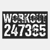 擦り切れたアウトとスクラッチ文字トレーニング247365白 長方形シール (正面)