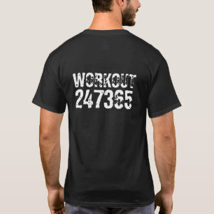 擦り切れたアウトとスクラッチ文字トレーニング247365白 Tシャツ