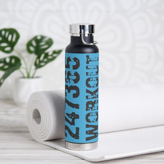 擦り切れたアウトとスクラッチ文字トレーニング247365青 ウォーターボトル (ヨガ)