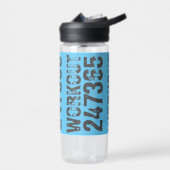 擦り切れたアウトとスクラッチ文字トレーニング247365青 ウォーターボトル (左面)