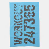 擦り切れたアウトとスクラッチ文字トレーニング247365青 キッチンタオル (縦)
