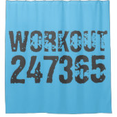 擦り切れたアウトとスクラッチ文字トレーニング247365青 シャワーカーテン (正面)