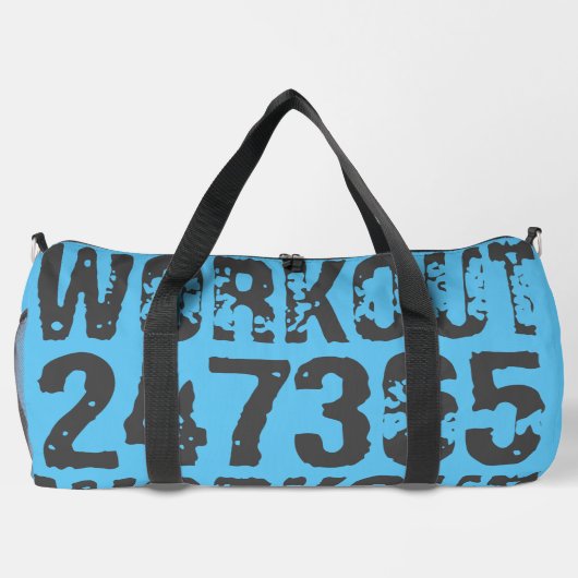 擦り切れたアウトとスクラッチ文字トレーニング247365青 ダッフルバッグ (裏面)