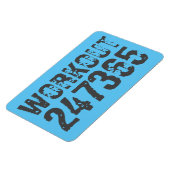 擦り切れたアウトとスクラッチ文字トレーニング247365青 マグネット (左側)