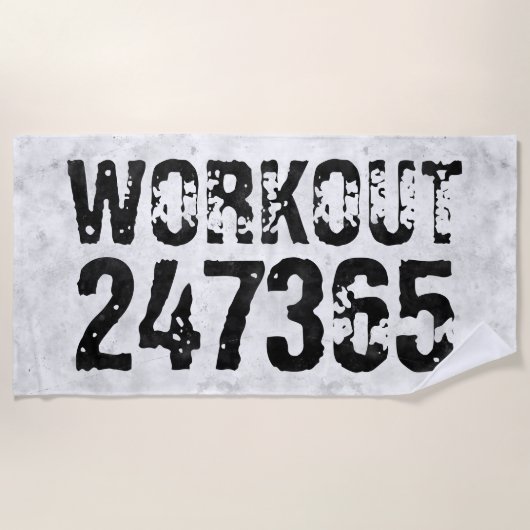 擦り切れたアウトとスクラッチ文字トレーニング247365 rustic ビーチタオル (正面)