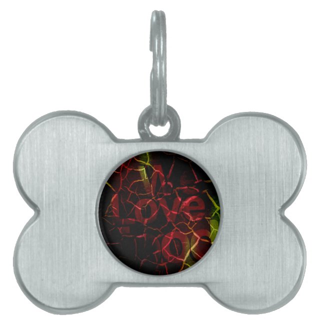擦り切れたエッジ、強いハート：壊れない愛 ペットネームタグ (正面)