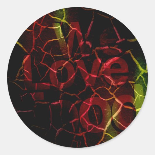 擦り切れたエッジ、強いハート:壊れない愛 ラウンドシール (正面)