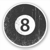 擦り切れたグランジ動揺して8球シール シール (正面)