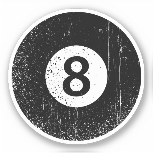擦り切れたグランジ動揺して8球シール シール (正面)