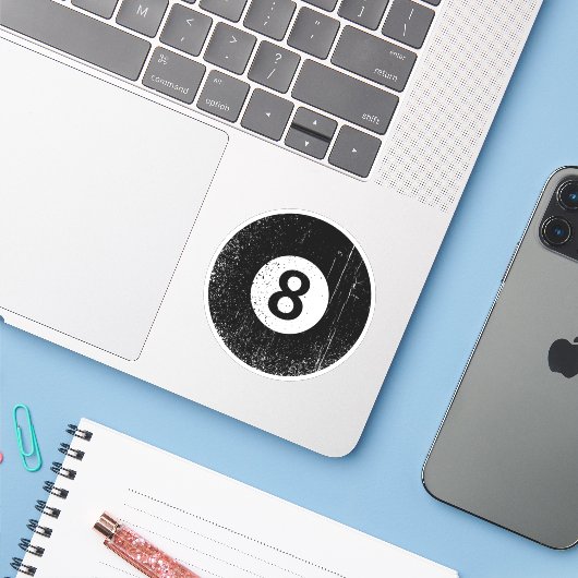 擦り切れたグランジ動揺して8球シール シール (ノートパソコンとiPhone)