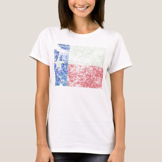 擦り切れたテキサス州国旗 Tシャツ (正面)