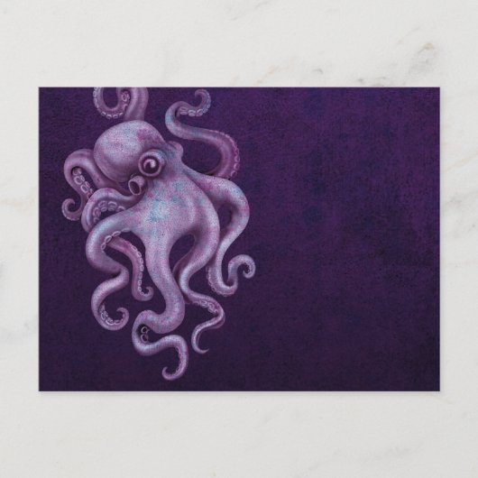 擦り切れたヴィンテージタコイラストレーション – 紫 ポストカード (正面)