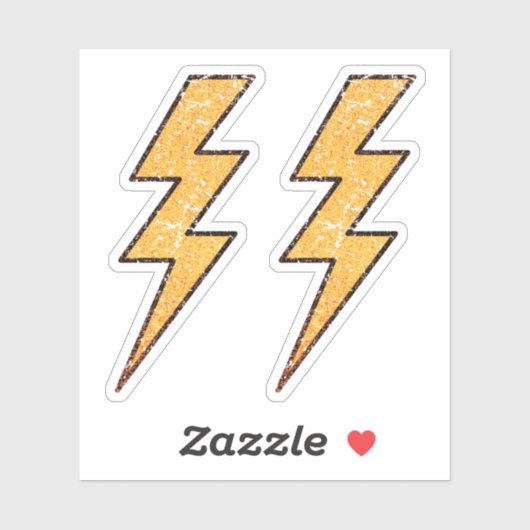 擦り切れた動揺して絵を描稲妻 シール (シート)