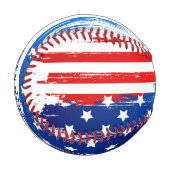 擦り切れた抽象芸術旗 野球ボール (正面左)