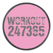 擦り切れた文字トレーニング247365ピンク アイスホッケーパック (正面)