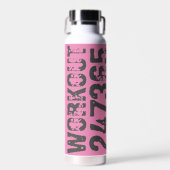 擦り切れた文字トレーニング247365ピンク ウォーターボトル (正面)