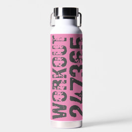 擦り切れた文字トレーニング247365ピンク ウォーターボトル