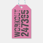 擦り切れた文字トレーニング247365ピンク ギフトタグ (正面)