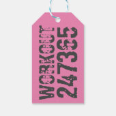 擦り切れた文字トレーニング247365ピンク ギフトタグ (裏面)