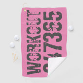 擦り切れた文字トレーニング247365ピンク ゴルフタオル (インサイチュ)