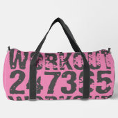 擦り切れた文字トレーニング247365ピンク ダッフルバッグ (正面)