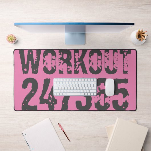 擦り切れた文字トレーニング247365ピンク デスクマット (オフィス1)