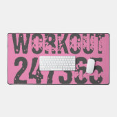 擦り切れた文字トレーニング247365ピンク デスクマット (キーボード&マウス)