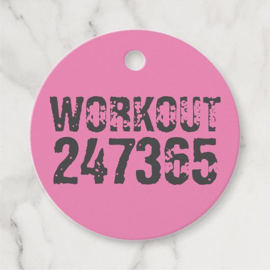 擦り切れた文字トレーニング247365ピンク フェイバータグ (正面)