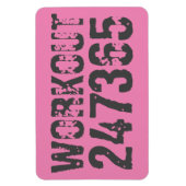 擦り切れた文字トレーニング247365ピンク マグネット (縦)