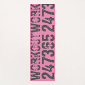 擦り切れた文字トレーニング247365ピンク ヨガマット (正面)