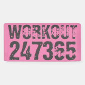 擦り切れた文字トレーニング247365ピンク 横断幕 (横)