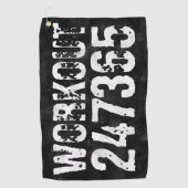 擦り切れた文字トレーニング247365ヴィンテージ ゴルフタオル (正面)