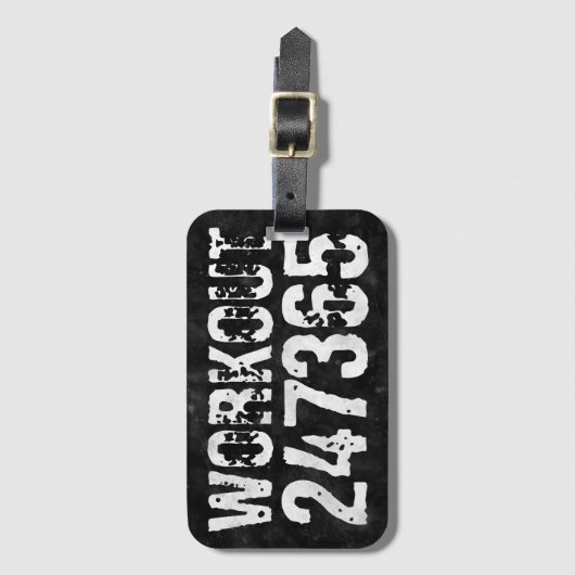 擦り切れた文字トレーニング247365ヴィンテージ ラゲッジタグ (正面縦)